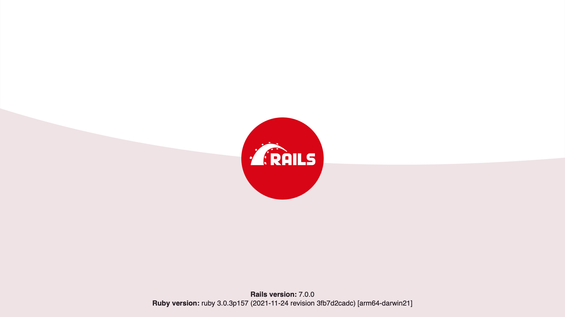 Rails起動ページのスクリーンショット